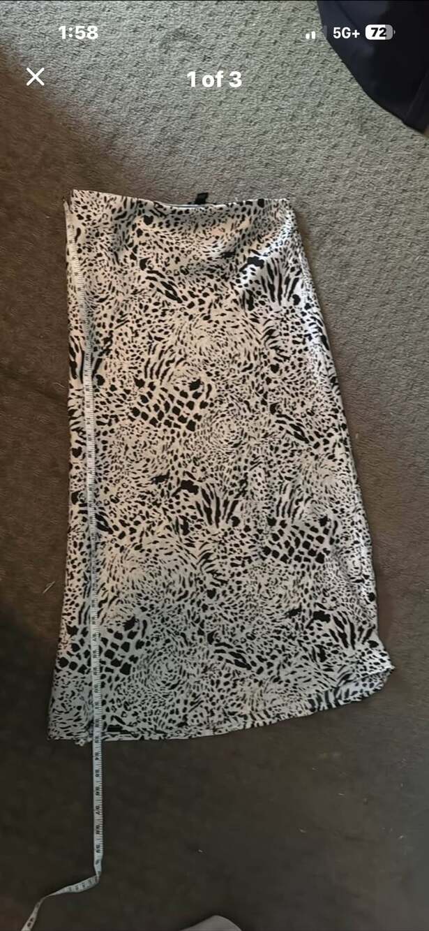 Forever 21 Women's Satin Animal Print Midi Skirt
